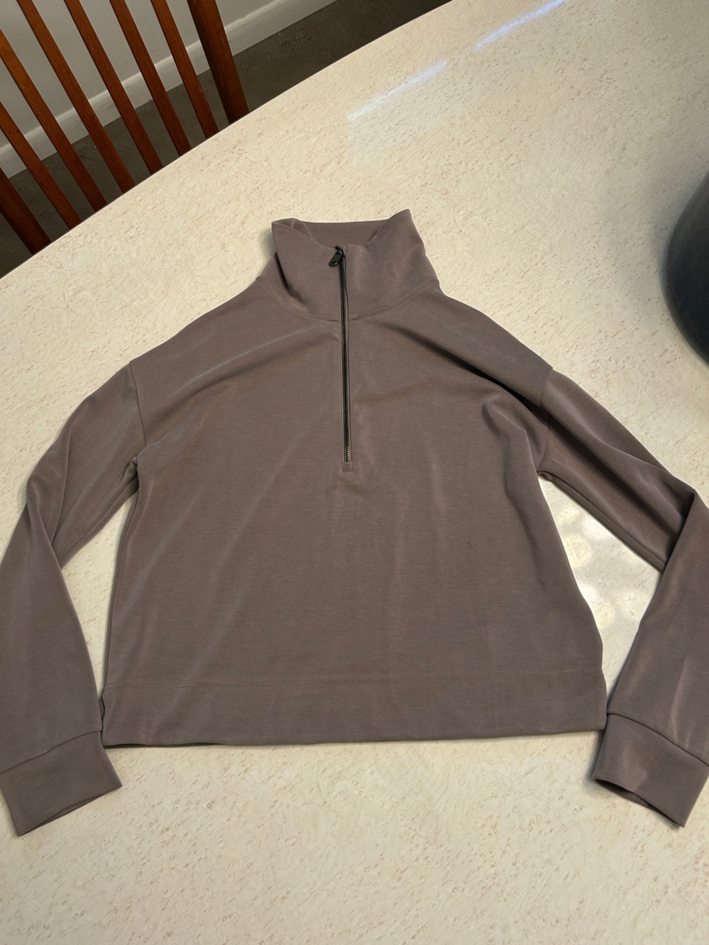 Athleta Women's Taupe Quarter-Zip Pullover Sweater